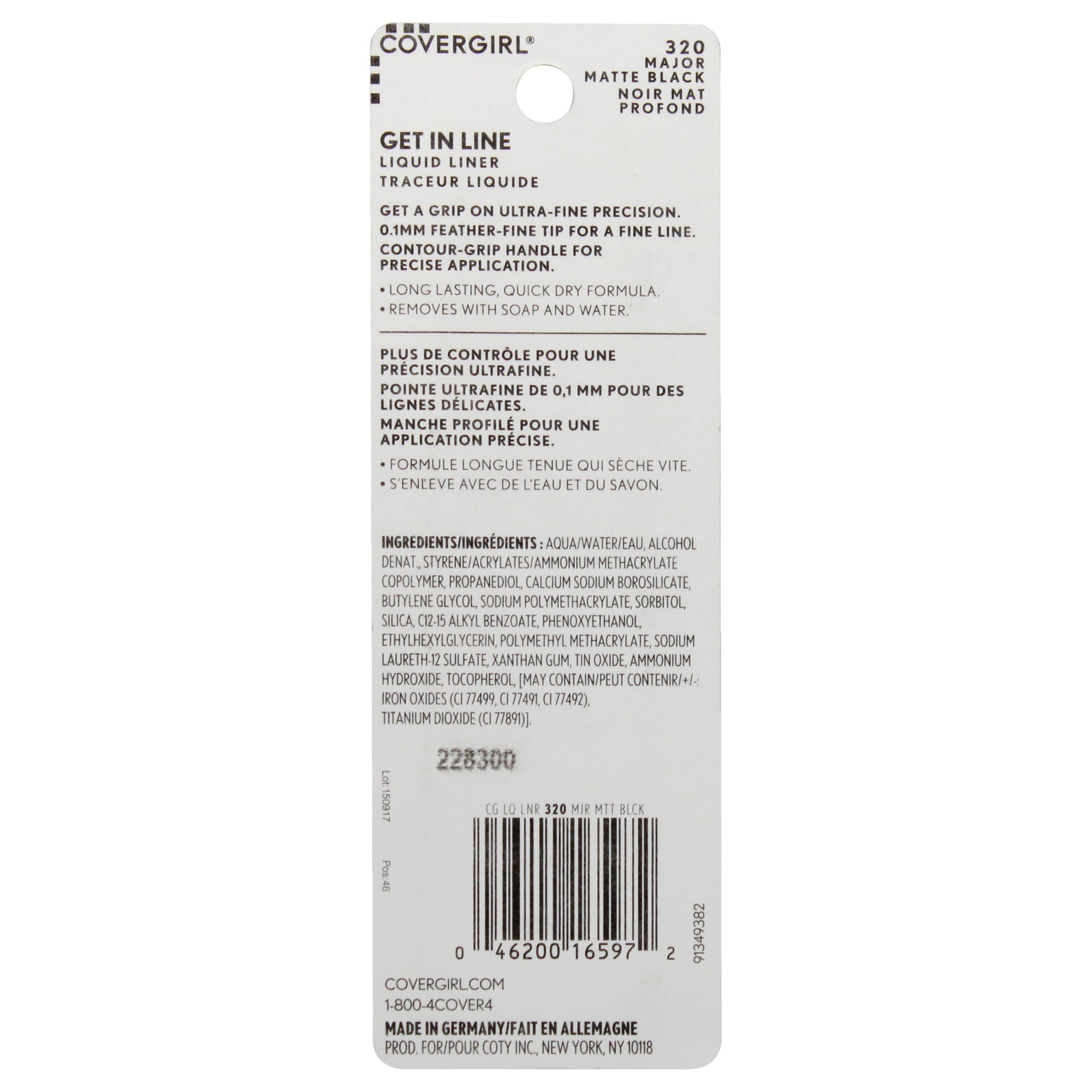 Covergirl Get In Line Liquid Eyeliner, Black Out, 0.04 Pound